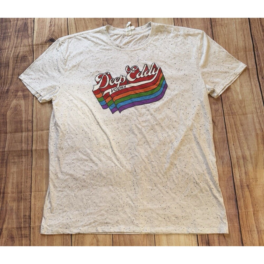 Deep Eddy Vodka Rainbow Logo Graphic T Shirt Size XL White Threadfast